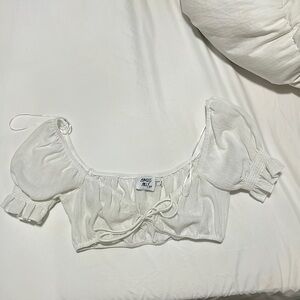 Princess Polly White Ruched Crop Top